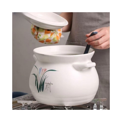 Ensemble de ustensiles de cuisine non adhésifs blancs pour la décoction de la soupe à base de plantes de la médecine traditionnelle chinoise