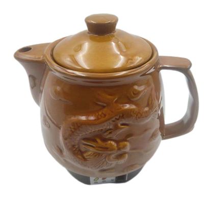 Style de couverture céramique céramique traditionnelle de médecine chinoise pot/cuisinière en céramique en marron