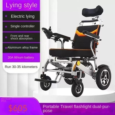 Chaise roulante pliante électrique en alliage d'aluminium pour personnes âgées 201-500W Construction durable
