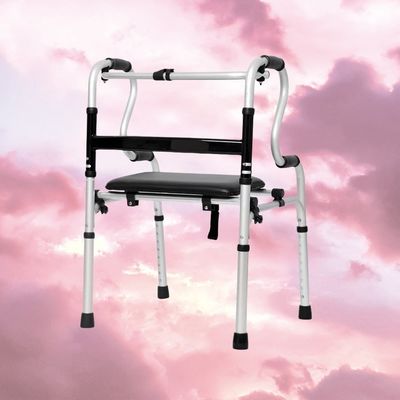 Aide à la marche pour handicapés pliable sans roues Le manche peut être utilisé comme rail de toilette