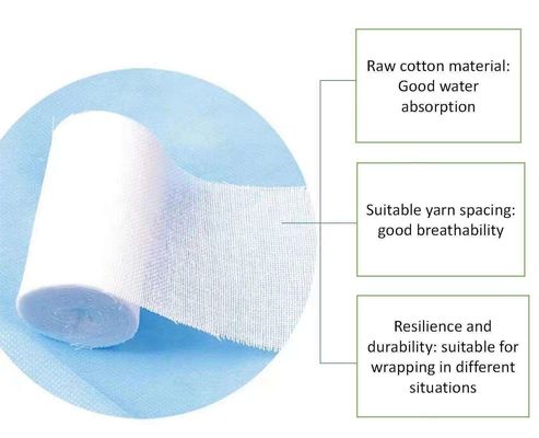 En coton médical, gros rouleau de 5 cm*600 cm avec rouleau de gaze chirurgicale stérile hydrophile