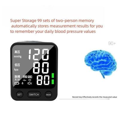 Moniteur de fréquence cardiaque intelligent par voix Source d'alimentation électrique Afficher l' heure et la date