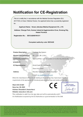 Certification CE 1500 ml sac de collecte d'urine en PVC Stérilisé