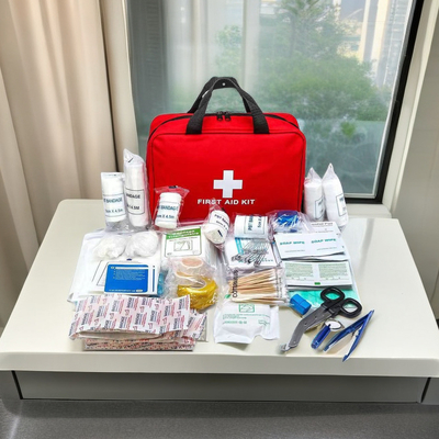 Sacs de premiers secours vides pour les urgences au Moyen-Orient