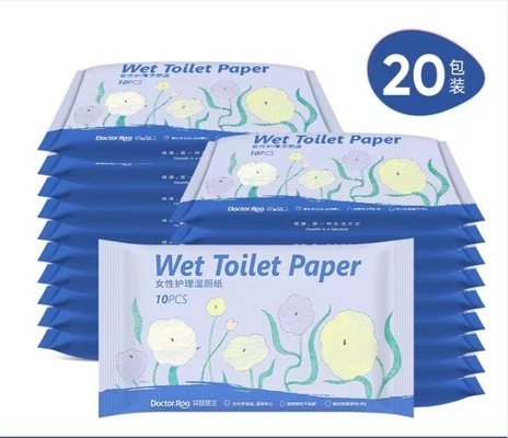 200 mm*150 mm Taille de feuille Pas d'irritation Papier toilette légèrement humide pour essuyer les fesses