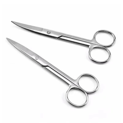 Instruments chirurgicaux 14 cm ciseaux courbes médicales en acier inoxydable Dissection droite