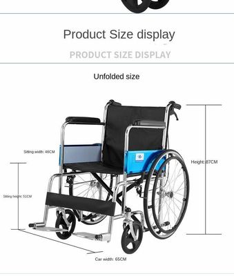 Chaise roulante pliable à commande manuelle pour les scénarios médicaux