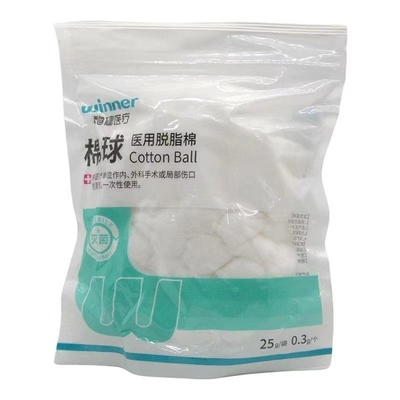 Boules de coton 100% pur absorbant le coton pour des performances médicales douces et élastiques