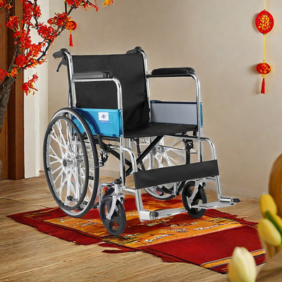 Commerce intérieur Construction dure et durable fauteuil roulant pliable léger pour personnes âgées