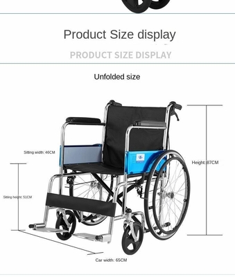 Chaise roulante manuelle professionnelle portable légère pour personne handicapée debout à la maison