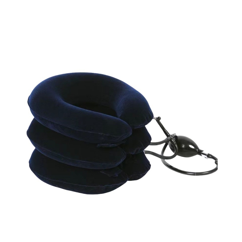 Plein velours réglable portable support de traction du cou cervical collier air cou soulagement