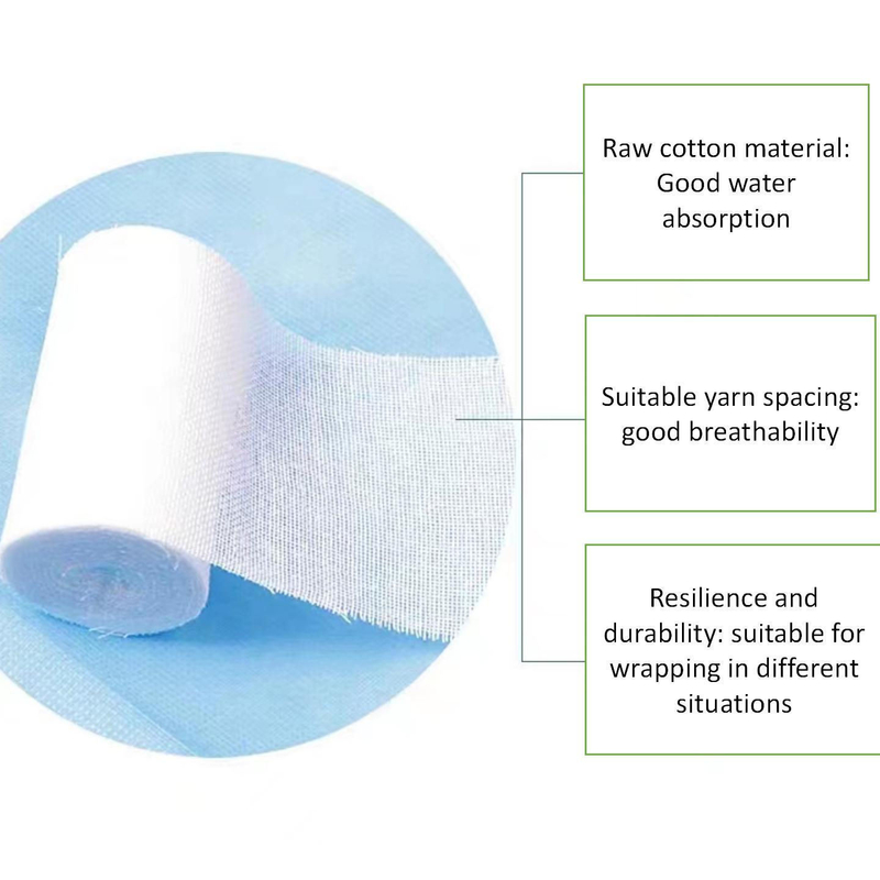 Ruloir de bandage de gaze médicale de premiers secours personnalisé avec approbation CE et norme Yy0031-2006