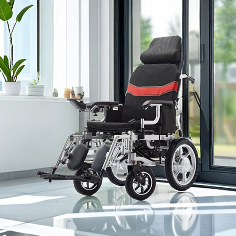 Chaise roulante à batterie plomb-acide pour besoins médicaux en pleine recul